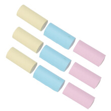 9 Stück Mini Selbstklebende Druckpapierrollen - Mehrfarbig, 57x25mm
