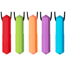 Anxiety Reduction Through Chewing, Sensory Chew Necklace Offers Discreet Wearable Solution For Oral Motor Therapy, Non-toxic Silicone, Multiple
