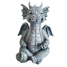 Yoga Namaste Draak Beeldje van Polyresin, Decoratief Beeldje voor Terras, Gazon en Tuin, Duurzame Mediterende Draaksculptuur, Zen Yoga Tuinkunst voor