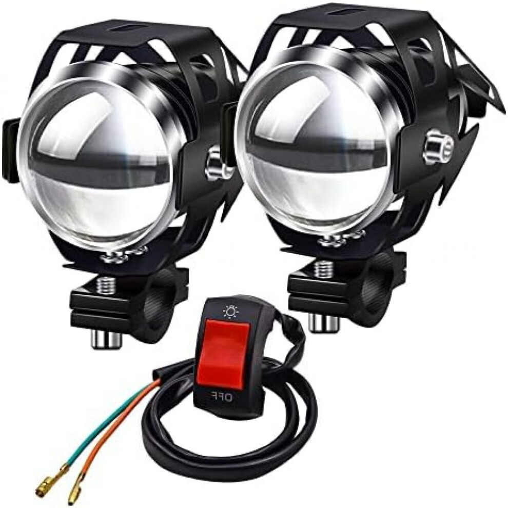 Fancy Motorcycle Lighting System, Angel Eyes Halo Ring Spot For Quad Scooter Atv, Waterproof Anti-Corrosion High Beam Flood Beam U7 Blue/Light 9405630061741