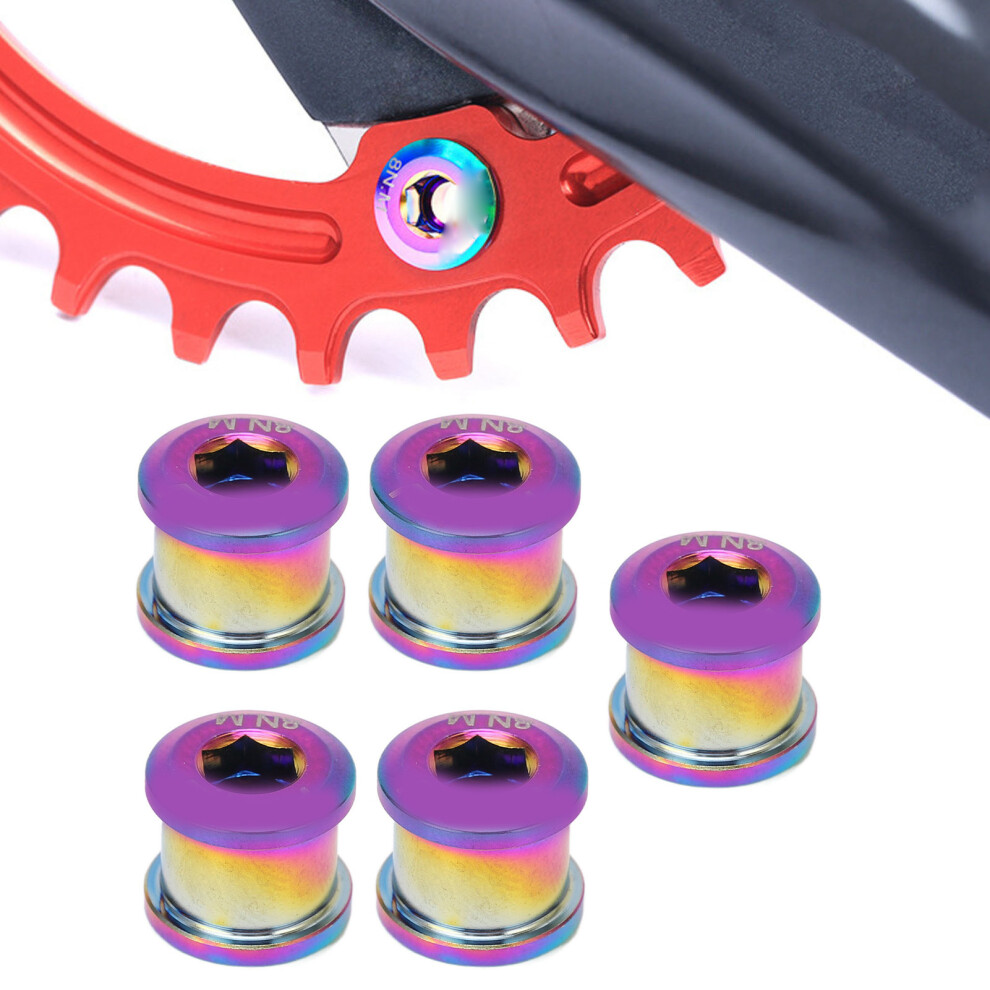 5Pcs Titanium Alloy 6.5Mm Bike Chainring Bolts, Rust-Proof, Colorful 8451374874414