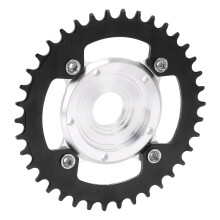 38T 104 BCD Aluminum Alloy Electric Bike Chainring & Adapter Black
