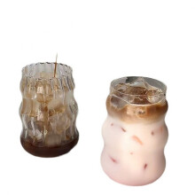 Vintage-Design, gerippte Gläser, elegante Trinkgläser in Wellenform, 530 ml (18 oz) Mehrzweck-Glaswaren in hoher Qualität für Eiskaffee, Bier,