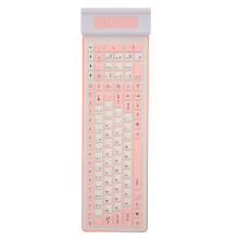 Silicone 107-Key Waterproof Dustproof Foldable Wireless Keyboard & Soft Silicone Silent Design
