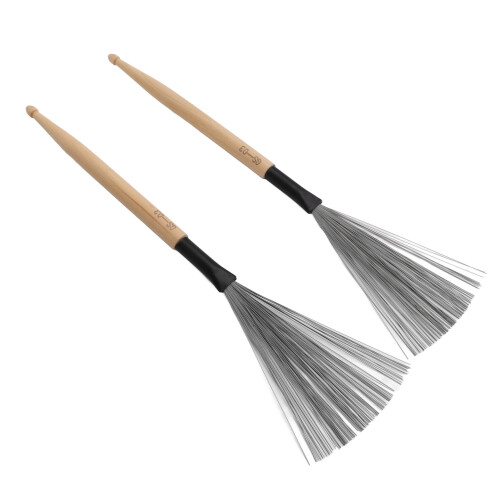 2PCS Portable Maple Drum Brushes & Sticks - Strong Cleaning Power