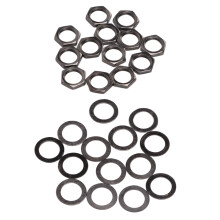 Kit de arandelas para cejuela para guitarra y bajo M9 negro 0.75 mm