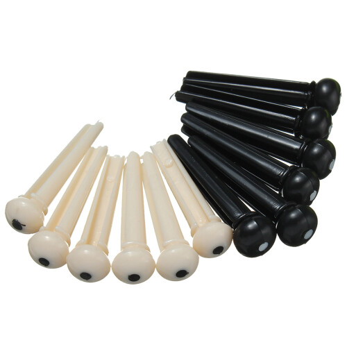 6 String Acoustic Guitar Nut Saddle + 2X String Winder +12X Bridge Pins with Square Style Jack 1/4 Output Input Jack 1