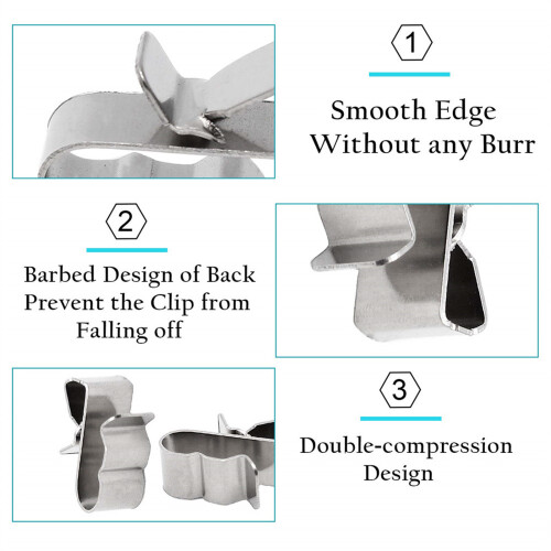 Quick Install Cable Clips Fits 6-6.5mm Cables 1.0-3.2mm Frame Thickness 2