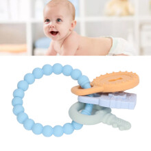 Pulsera mordedora de silicona azul claro de 12,5 cm para bebé
