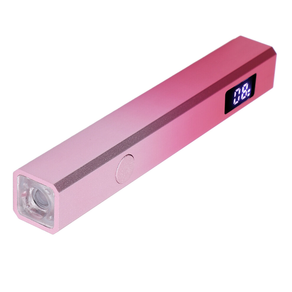 Handheld Nail Lamp 3W LCD Display 395+405nm Rechargeable Aluminum 110.8mm