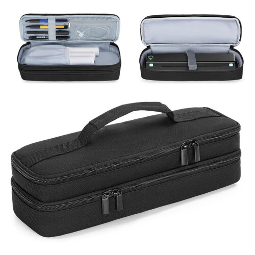 Portable Printer Case for Phomemo M08F, Itari M832, JADENS, Aixiqee, MUNBYN Double-Layers Mobile Printer Storage Bag 1