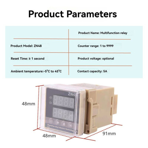 ZN48 Series Digital  Relay Counter 380VAC Multifunction  Countroller Revolution Counter 1