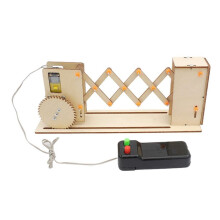 DIY Elektrische Gateway Deur Model Kit Science STEM Technologia Experimentele Gereedschapsset Leren Houten Puzzelspellen