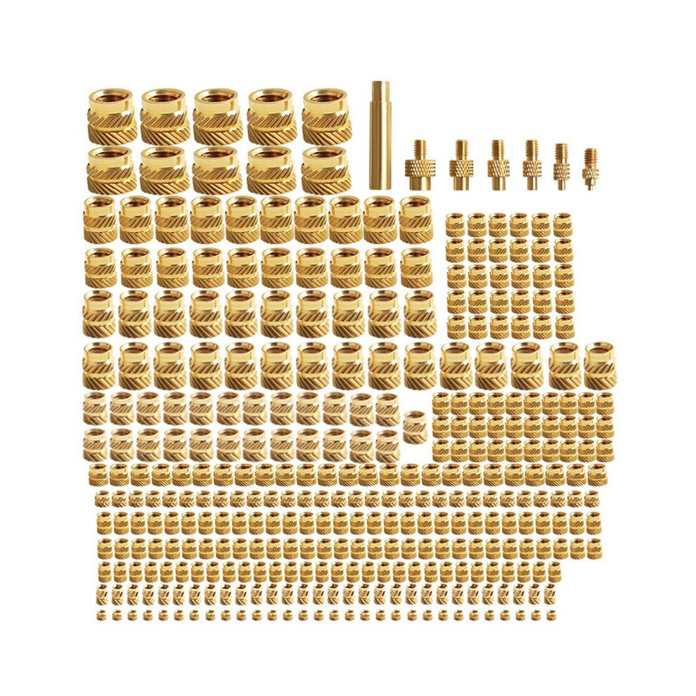 3D Printer Hot Melt Heat Knurled Embed Brass Insert Nut M2/M2.5/M3/M4/M5/M6 345Pcs W/7Pcs Heat-Set Insert Tip For Voron 4713156905797