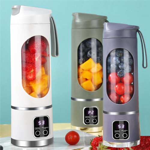 USB Rechargeable Portable Blender 8 Blade  Ice Crusher with Digital Display 3 Modes Portable Blender White 1