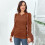 Damen Rust Rundhals-Pullover, Lässig, Locker, Saum, Langärmelig, Puffärmel, Pullover, Top, S 1