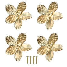 Maniglie per Cassetti A Forma di Fiore, Pomelli per Mobili A Forma di Petalo, Pomelli per Cassettiere, Maniglie per Porte di Guardaroba, Oro Antico