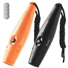 WANJOTEC Draagbare Elektronische Fluitjes voor Scheidsrechters, Coaches, Leraren, Kampeer- en Wandelfluitjes met Koord, Zwart en Oranje