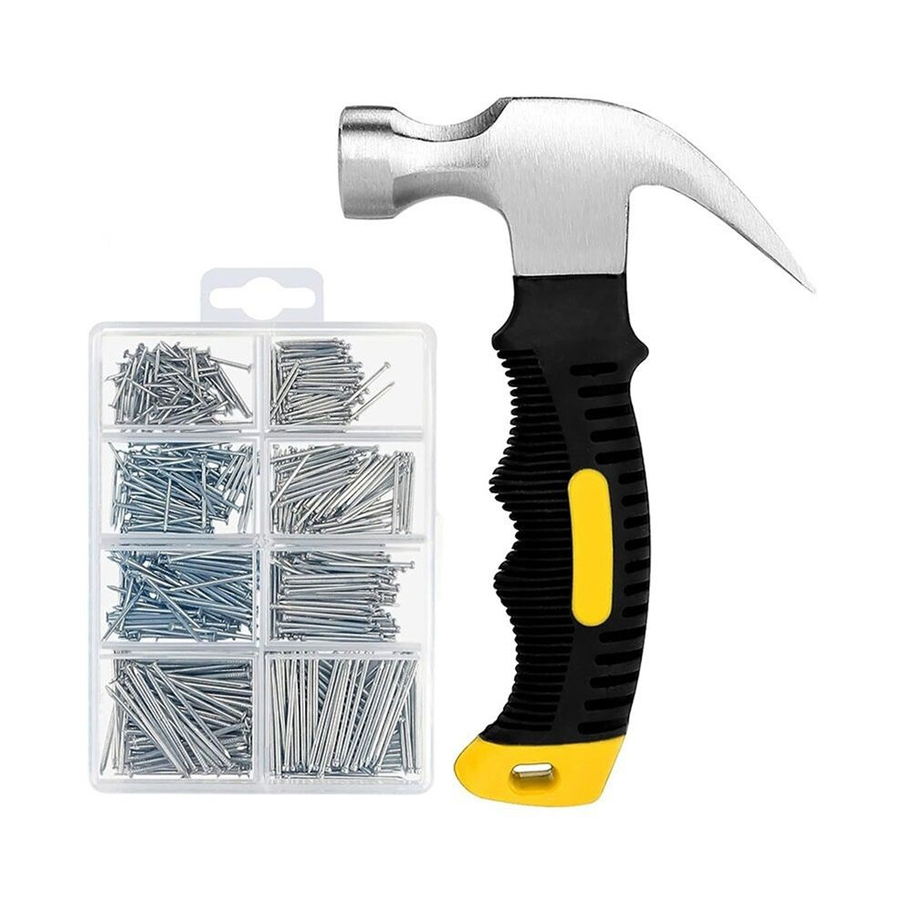 601 Pcs Nail Assortment Kit And Small Hammer, Nails For Hanging Pictures, Nails For Wall, Picture Hanging Nails 6031723850669