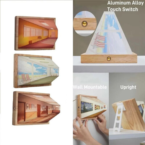 3D Stereoscopic Visual Wall Lamp Bedside Decorative Lamps Scene 3D Effect Color Changing DIY Wall Lamps B 1