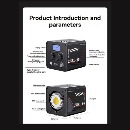 60W Pro LED Video Light Photographic Studio Light with Light Control Panel  Softbox for Video Livestreaming EU Plug 2
