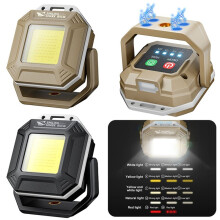 COB LED Work Light Rechargeable Flashlight with Magnetic Base Inspection Light Waterproof Torch Light for Car Repair B