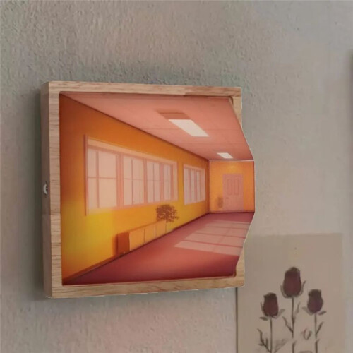 3D Stereoscopic Visual Wall Lamp Bedside Decorative Lamps Scene 3D Effect Color Changing DIY Wall Lamps B 2