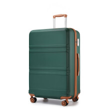 (Green and Brown, 28 Inch) 28 Inch Sculpted Horizontal Design Suitcase - Green And Brown