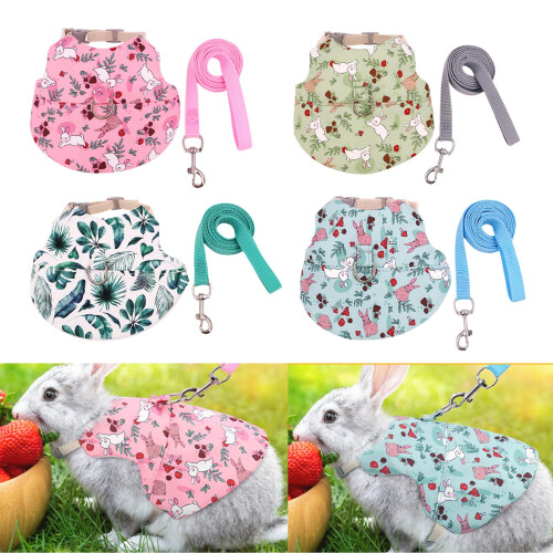 Rabbits Harness and Leash Walking Vest Easy-Mint Green L 1