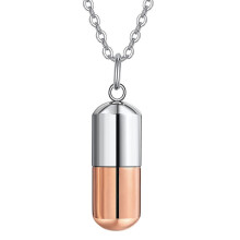 Simple Necklace Ashes Vessel Ashes Necklace for Pet-rose gold