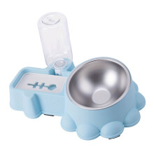Raised Cats Feeder Bowl Dog Water Bottle Pet Cats-Blue