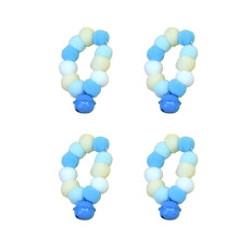 Lot de 4 colliers en peluche pour animaux de compagnie,-S Bleu
