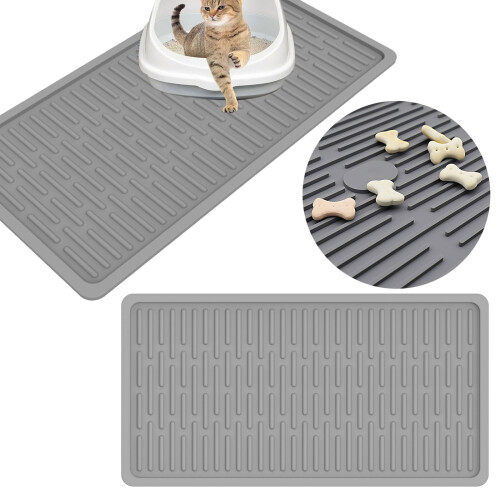 Tapis antidérapants pour chats, imperméables, pour litière,-1 1