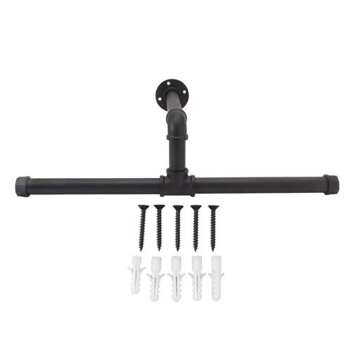 Wall Mount Iron Coat Rack 10lb Capacity, Waterproof, Black 1