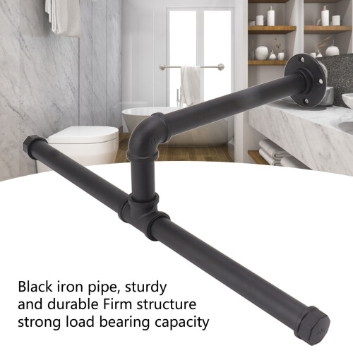 Wall Mount Iron Coat Rack 10lb Capacity, Waterproof, Black 2
