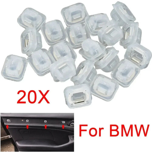 20x dörrpanelklämmor Plastfäste för bil för BMW 3-serie E46 E90 E91 E92 E93 X5 E53 Bilinteriörtillbehör 1