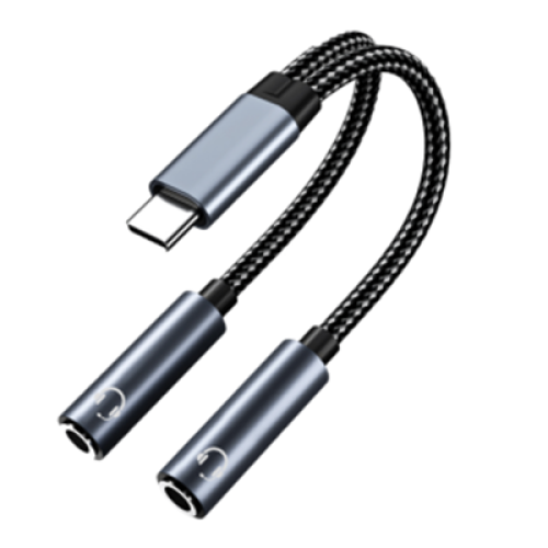 USB-C-zu-Dual-3,5-mm-Audio-Adapterkabel Black