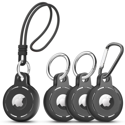 Silikon AirTags Hülle für Apple AirTag Tracker Black  4 Packung