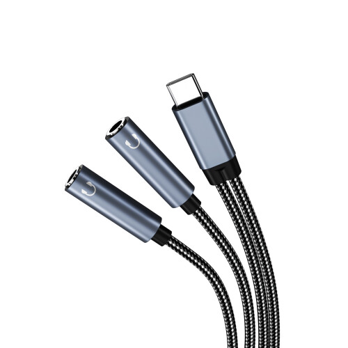 USB-C-zu-Dual-3,5-mm-Audio-Adapterkabel Black 1