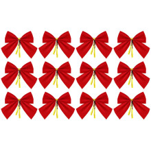 Dekoschleifen Weihnachtsdekoration rot 12er-Pack