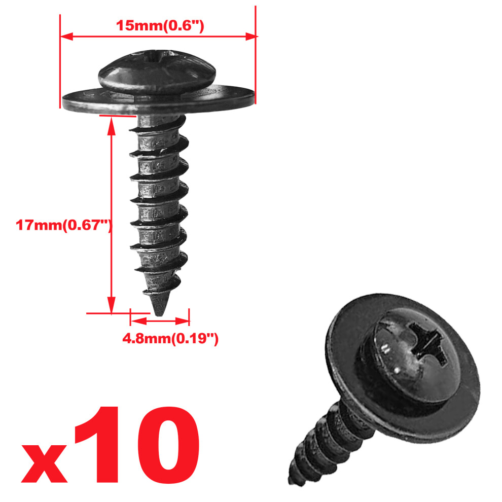 10X For Honda Accord Civic Cr-V Element Car Wheel Arch Lining Fender Liner Splash Guard Mudguard Tapping Screw 90114Se0000 6935161507546