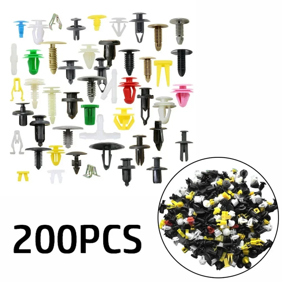 Carhome 200X Universal Rivets Plastic Car Body Push Pin Rivet Fasteners Trim Moulding Clip Screw Driver For Car Fender Bumper 6935161512960