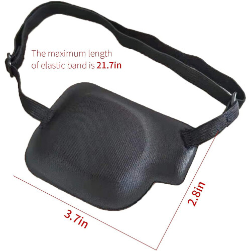3D Single Right Eye Patch for Amblyopia Strabismus Adjustable Buckle Black 2