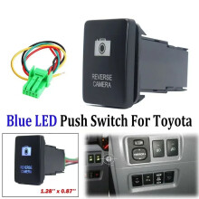 Carhome Blue Rückfahrkamera-Druckknopfschalter für Toyota Tacoma Tundra 4Runner Hilux LED-Druckschalter Nützlich