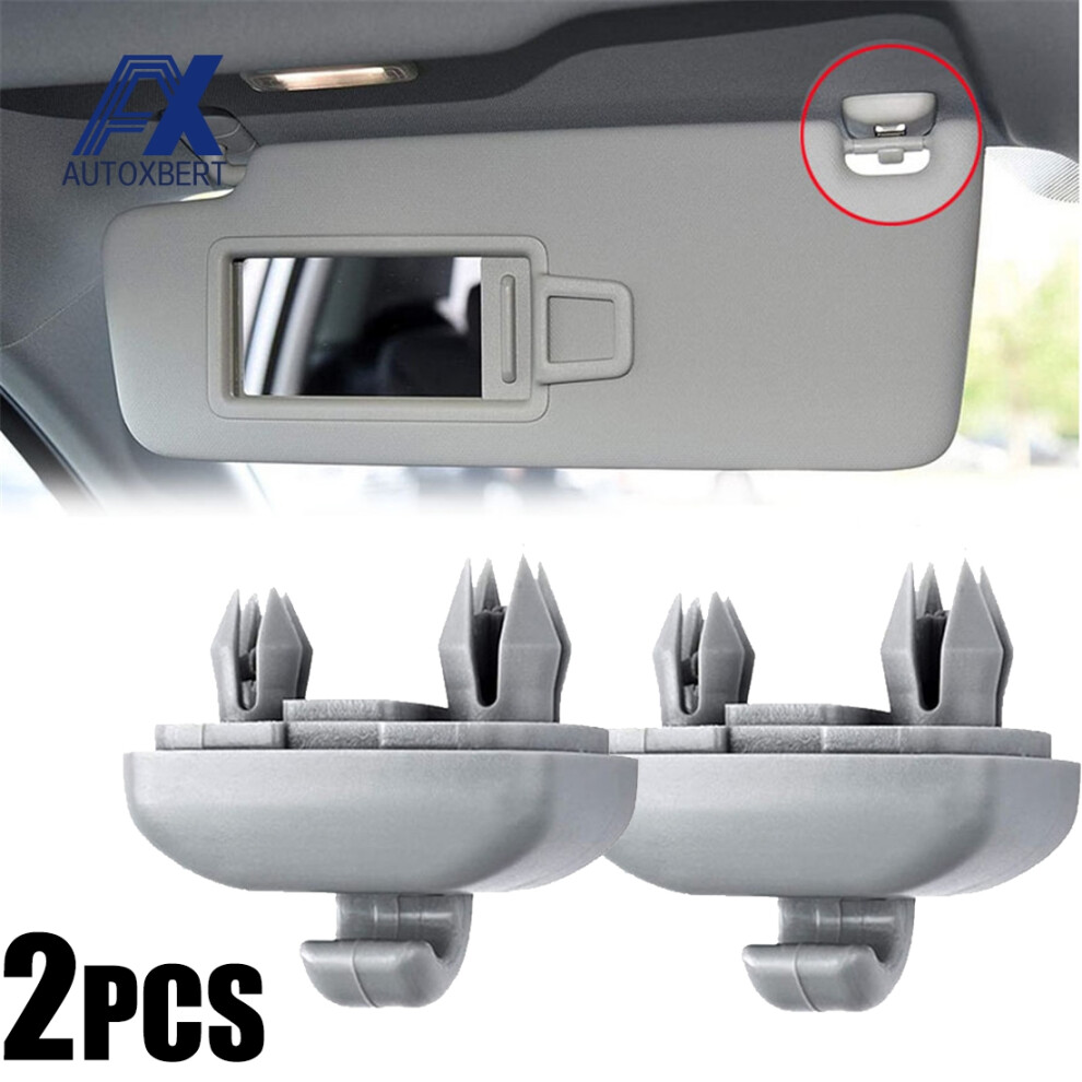 2Pcs Car Sun Visor Clip Interior Hanger Hook Clip Bracket For Audi A1 A3 S3 A4 S4 Allroad A5 S5 Q3 Q5 8U0857562a Gray/Grey 6935161452365