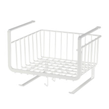 Kitchen Cabinet Shelf Basket - Carbon Steel, Black/White, 28x25x19cm