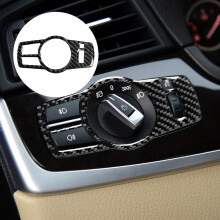 Findme Car Headlight Switch panel Panel Cover Dekal KolfiberStrömbrytarpanel-tillbehör för BMW 5-serie F10 F07 F01 F25 F26