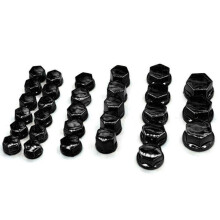 Black 8-20mm screws 30pcs/set Motorcycle Screw Nut Caps Motorbike Bolt Cover Decoration fit for Yamaha Kawasaki Honda