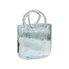 Handmade Clear Glass Bag Vase for Elegant Living Room Decor & Fish