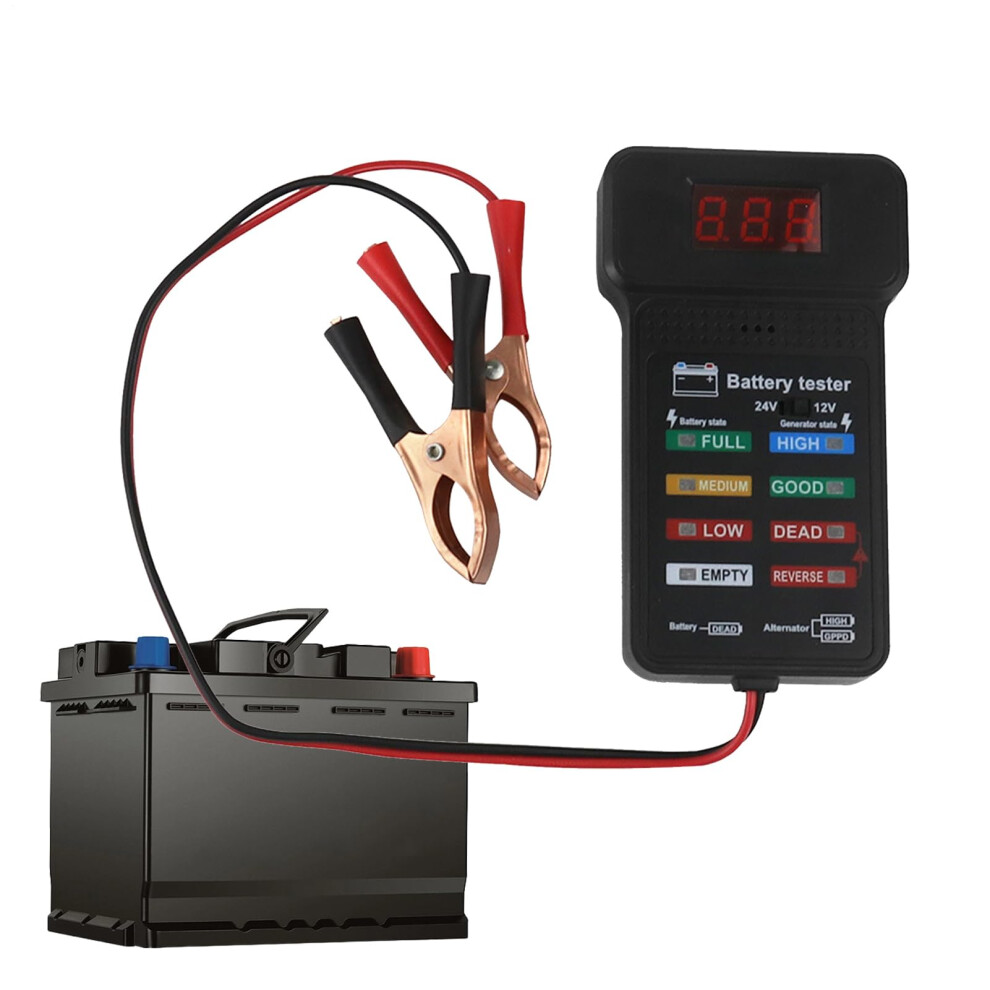 Car Battery Tester, 12V/24V Voltmeter, LCD Display Load Tester, Automotive Electrical Tool-image-OPC-PPHSF5F-NEW